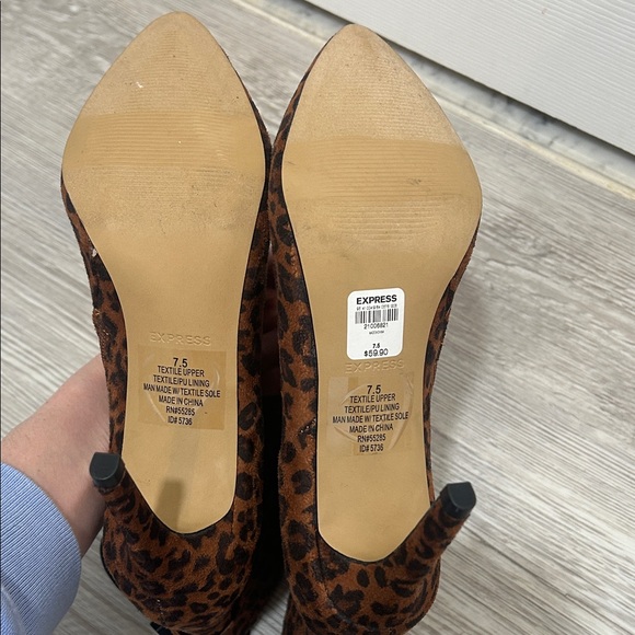 Express Animal Print Heeled Boots - Brown - Picture 2 of 4